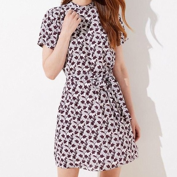 LOFT Dresses & Skirts - Loft Vine Mockneck Flare Dress NWT